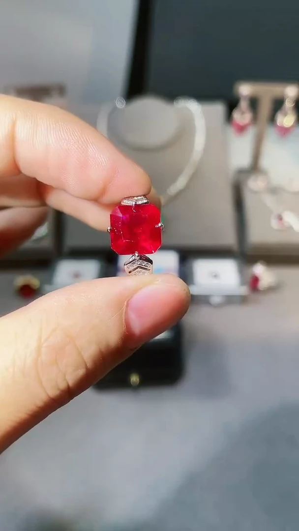 【闪购商品】红宝石戒指未镶嵌肥方戒指9