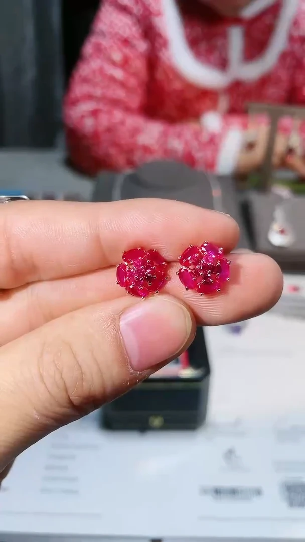 【闪购商品】碧玺猫眼耳饰未镶嵌玫瑰金花苞耳钉