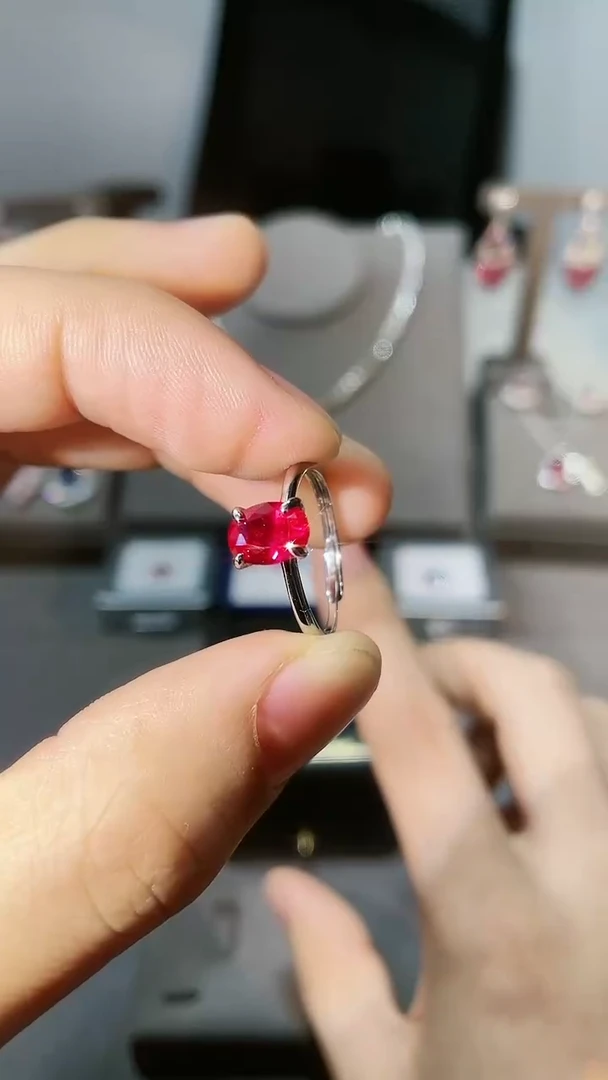 【闪购商品】红宝石戒指未镶嵌简约戒指01