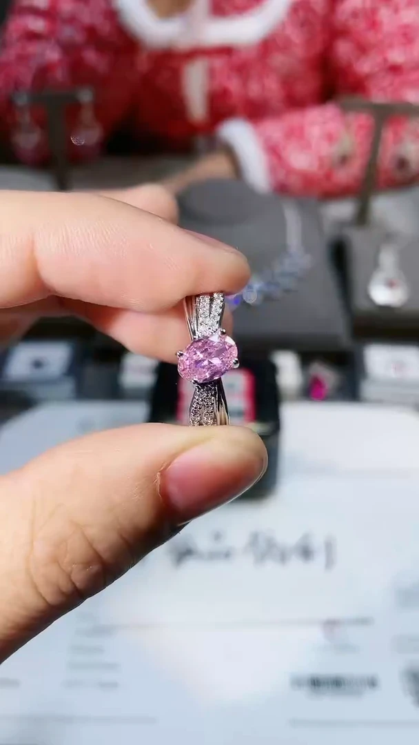 【闪购商品】托帕石戒指未镶嵌戒指粉