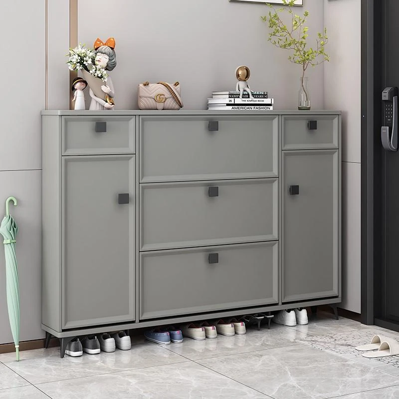 鞋柜家用门口新款2024入户门绿色鞋柜玄关柜一体收纳神器