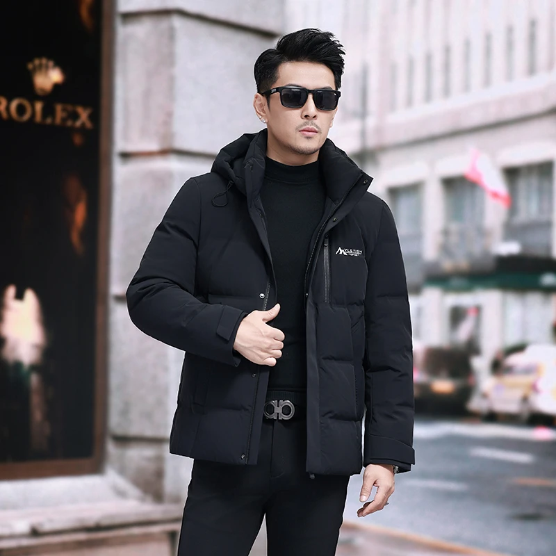 XIHU/喜虎 男士冬季白鸭绒羽服连帽休闲加厚保暖新款89003