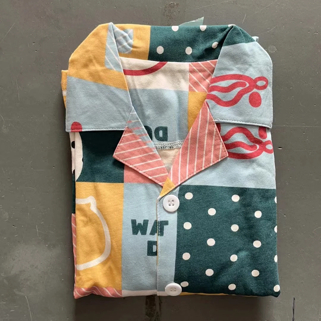 儿童款睡衣短袖短裤开衫时尚家居服夏季