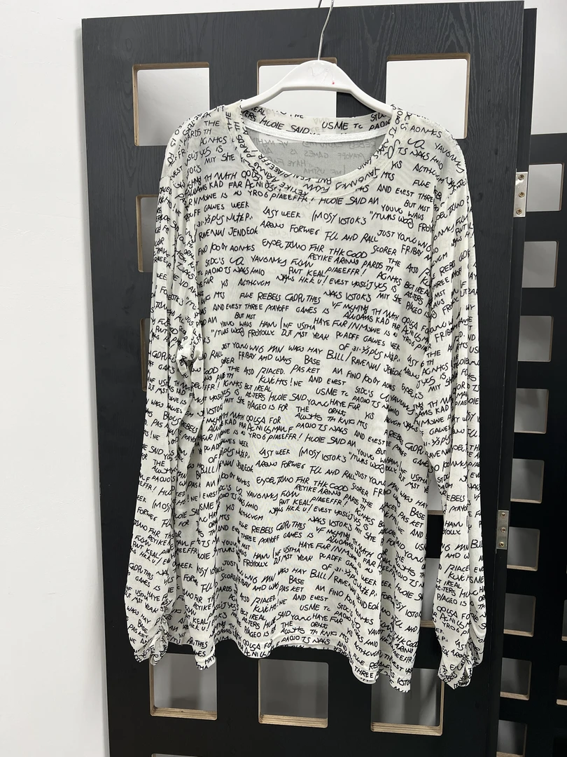 2024年夏百搭时尚大版字母网纱T恤1382