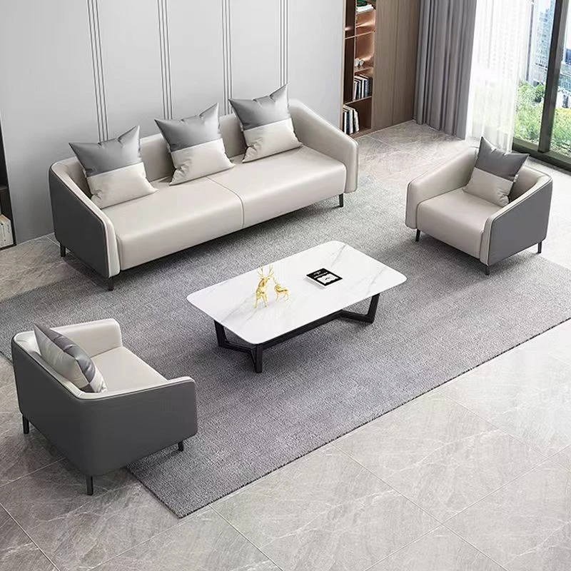 北欧办公沙发简约现代商务会客接待客厅小户型办公室沙发茶几组合