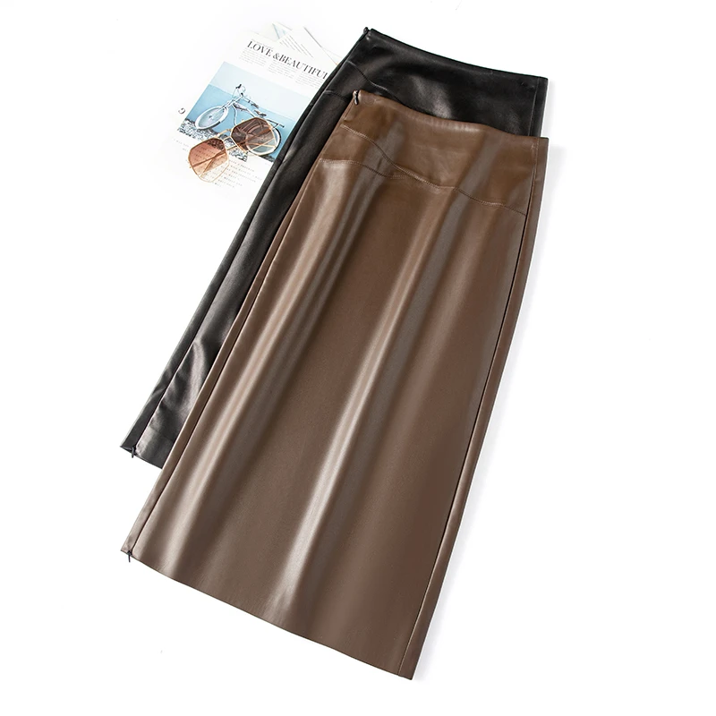 【海宁专属】皮裙半身裙女2025春秋装新款百搭皮裙包臀裙长款318