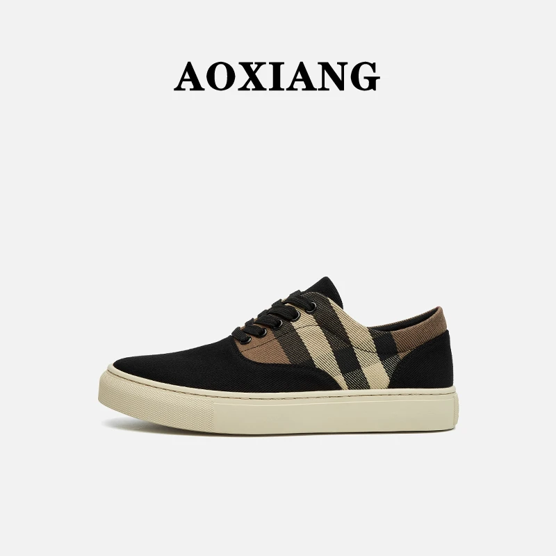 AOXIANG/奥象2025新款帆布鞋秋季透气休闲鞋一脚蹬时尚潮流板鞋
