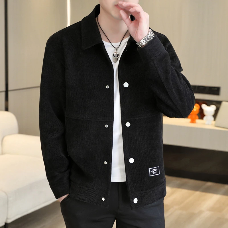 【专柜男装】男士高端时尚春秋翻领夹克潮流轻奢高档气质男款外套