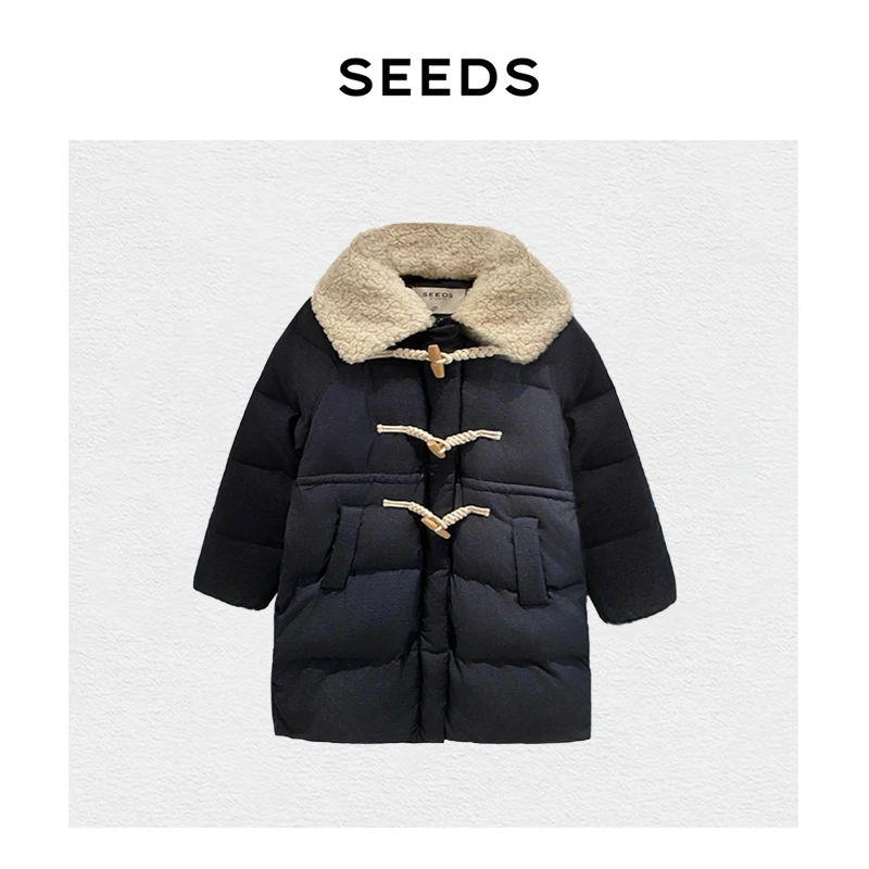 【首尔冬日】SEEDS STUDIO 阳离子抽绳收腰牛角扣羽绒服外套
