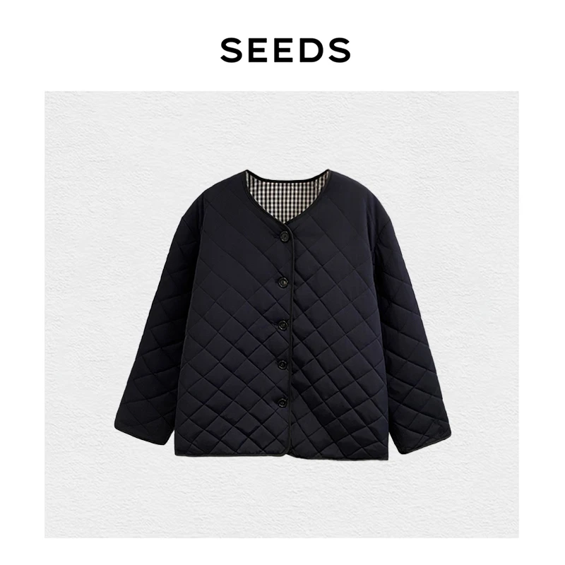 【黑白胶片】SEEDS STUDIO帝人密可柔三防面料 菱格绗缝驼绒棉服