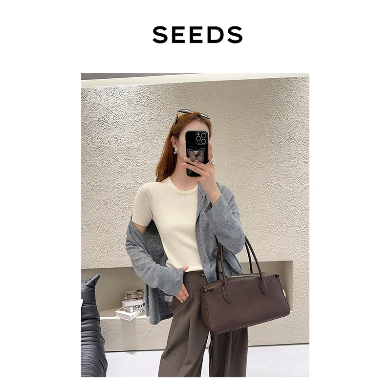 【实搭主义】SEEDS STUDIO 秋冬显瘦 半精纺美丽诺羊毛打底衫