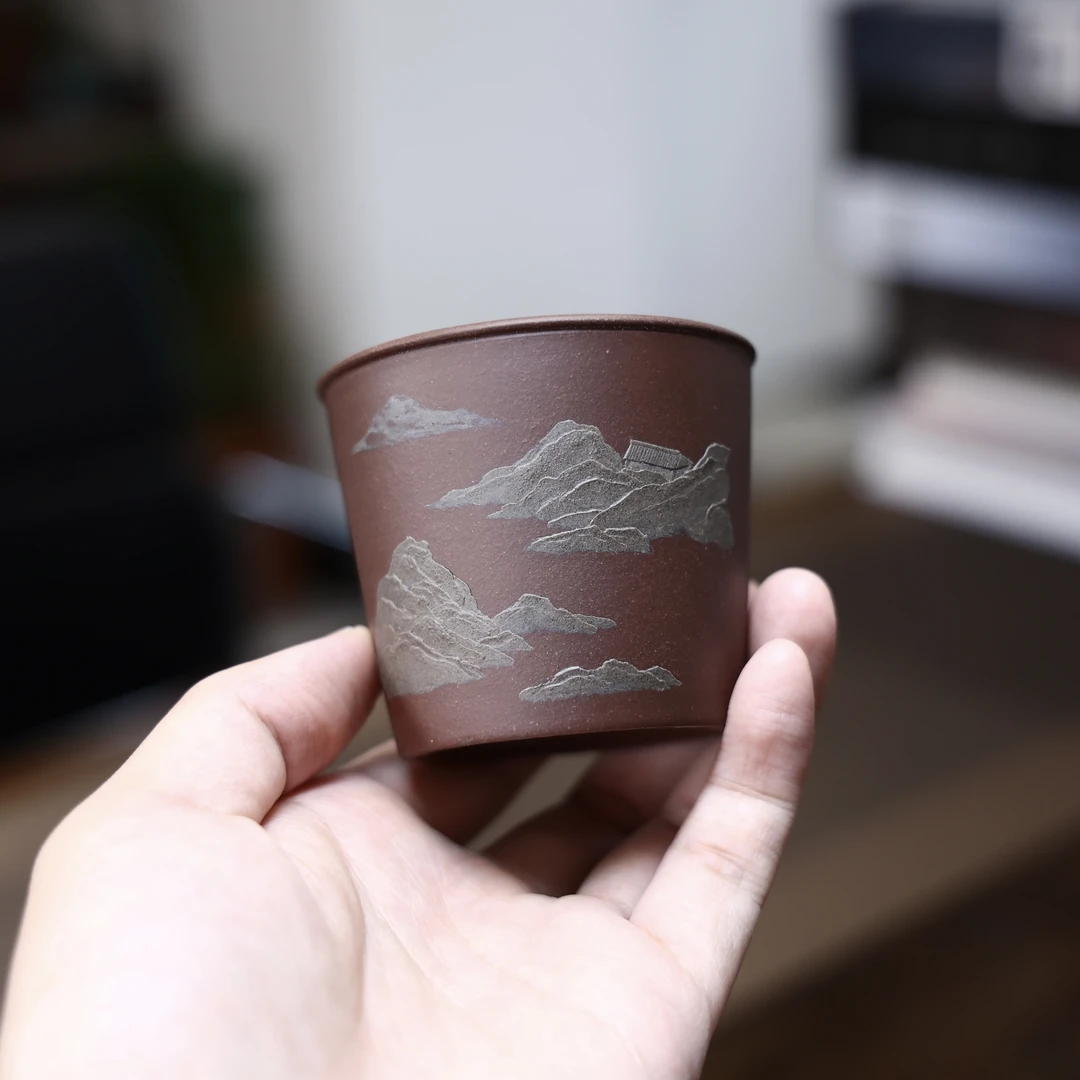 紫砂泥绘品茗杯 主人杯