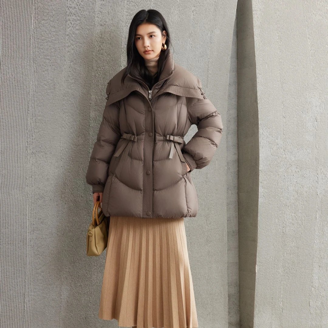 2024年新国标24款白鸭绒韩版设计大翻领显瘦羽绒服245073