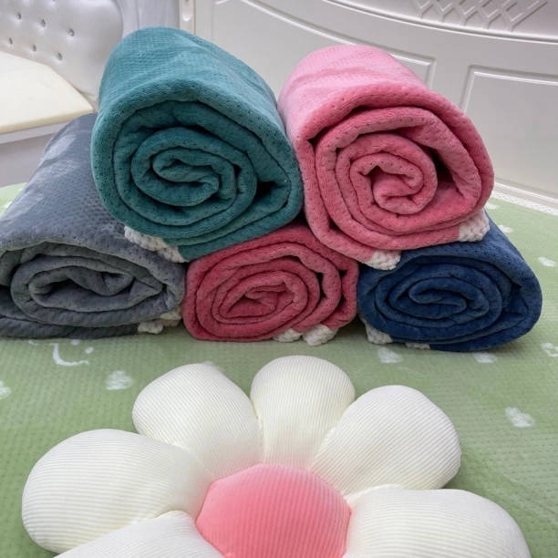 纯色加厚冬季贝贝绒牛奶绒2米×2.3米床盖双人床盖双面可用