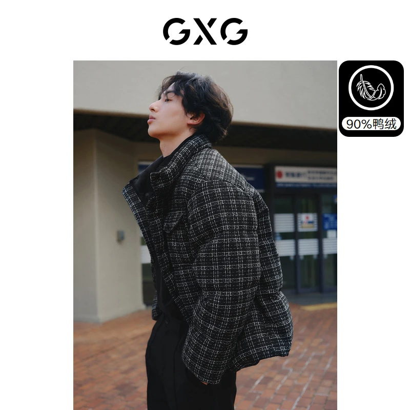 GXG男装小香风羽绒服男立领面包服保暖外套23冬#GED1D2532184