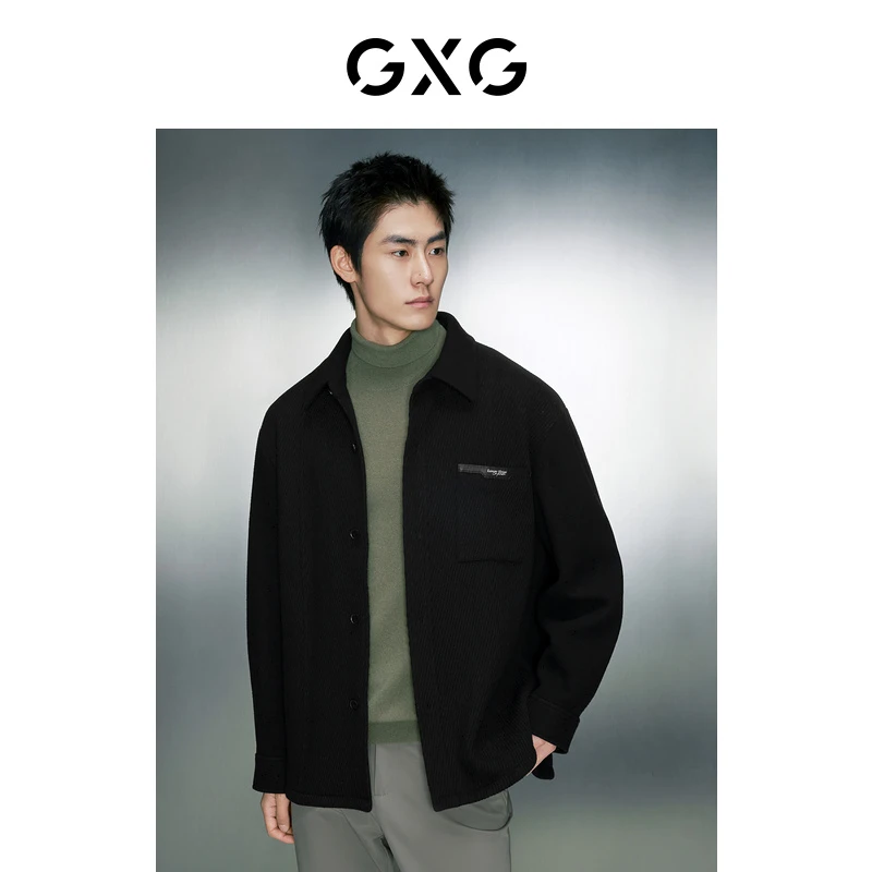 GXG男装 基础宽松羊毛混纺短款外套男士23年冬季新品#GED10631694