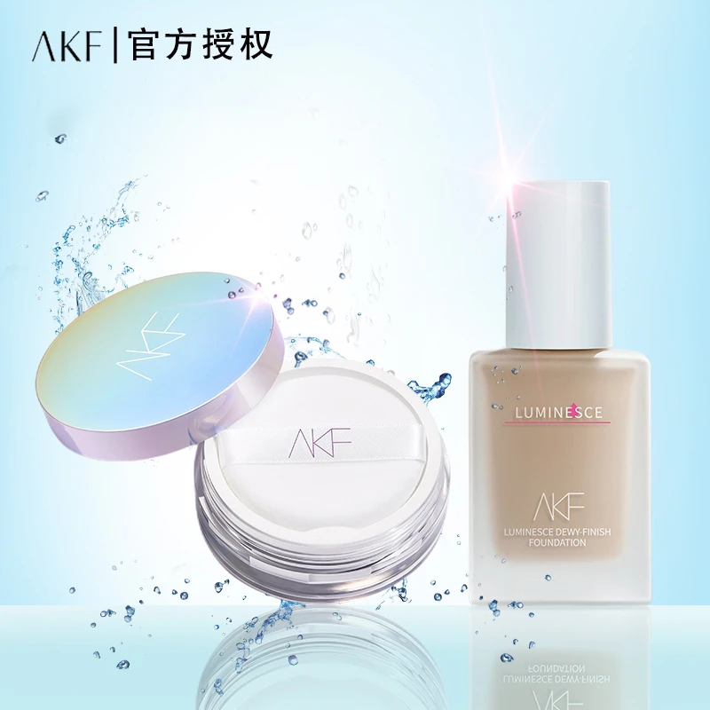 小鱼海棠推荐AKF粉底液保湿持久不脱妆干油皮遮暇定妆平价程十安