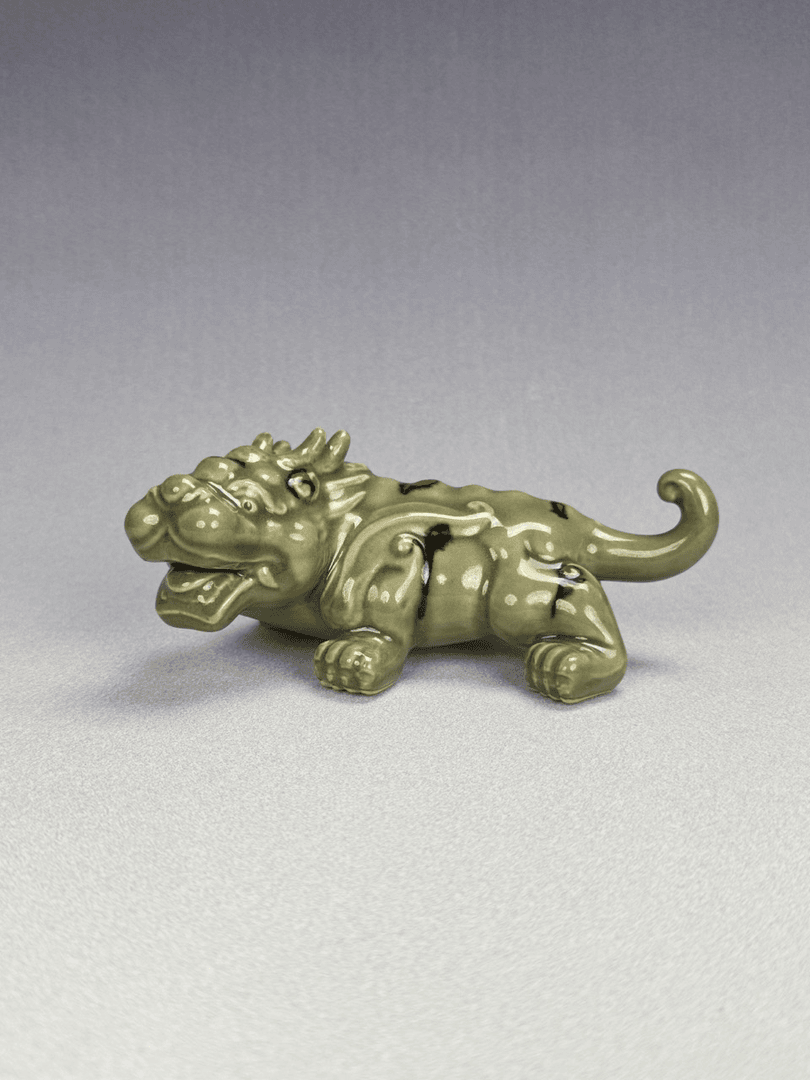 陶瓷工艺品 高档 茶道 精品 招财 中式 貔貅 瑞兽 手工雕刻摆件