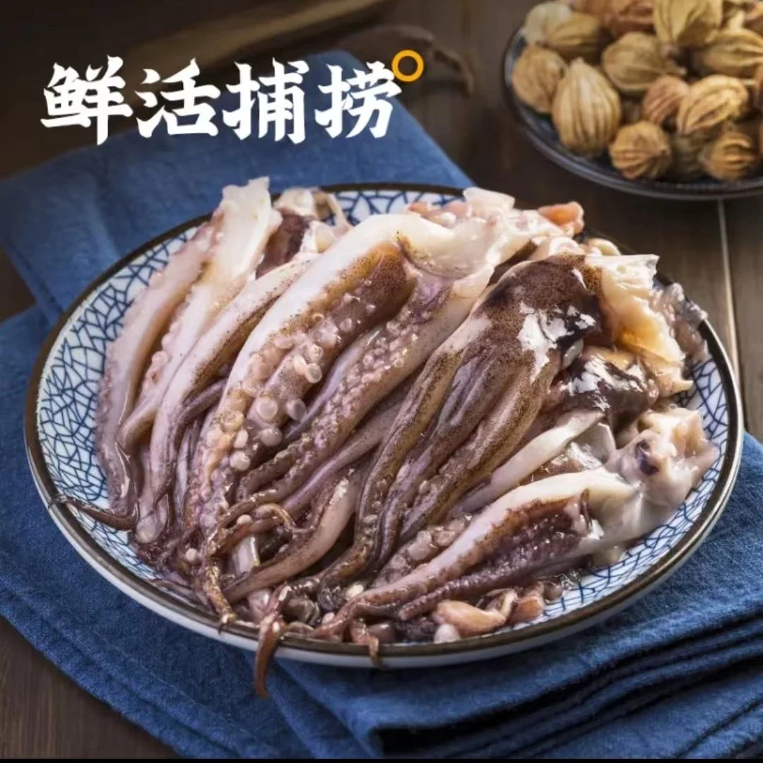 连云港发货 脆口盐揉鱿鱼须 烧烤火锅食材 鲜冻海鲜 500g/包
