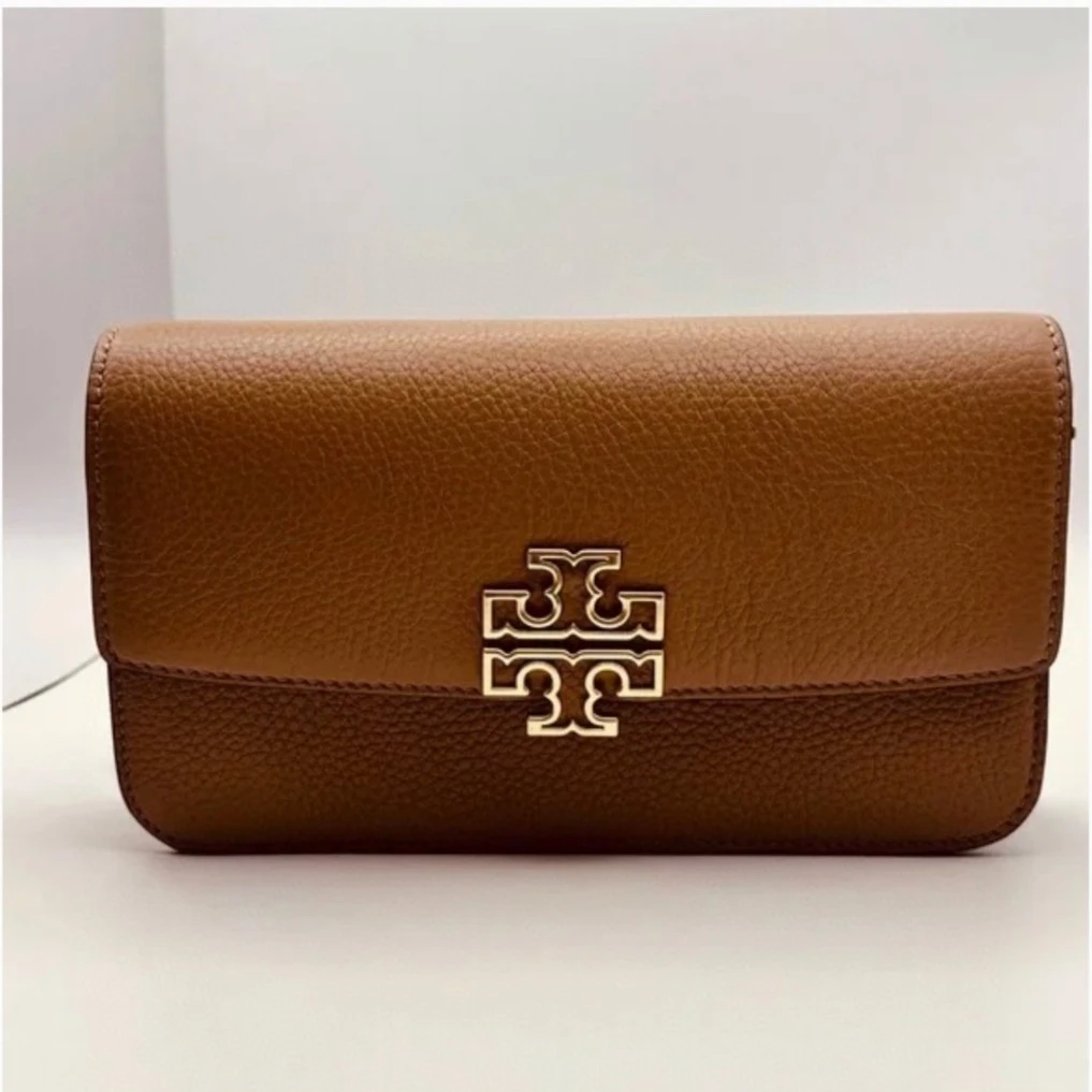 Tory Burch立体Logo斜挎手挽两用包T57306  焦糖棕色 19.5*13*6.5