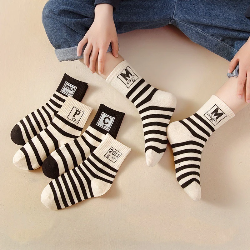 儿童袜子秋款棉袜中筒袜男童女童秋冬季棉袜小孩大童秋季运动潮袜