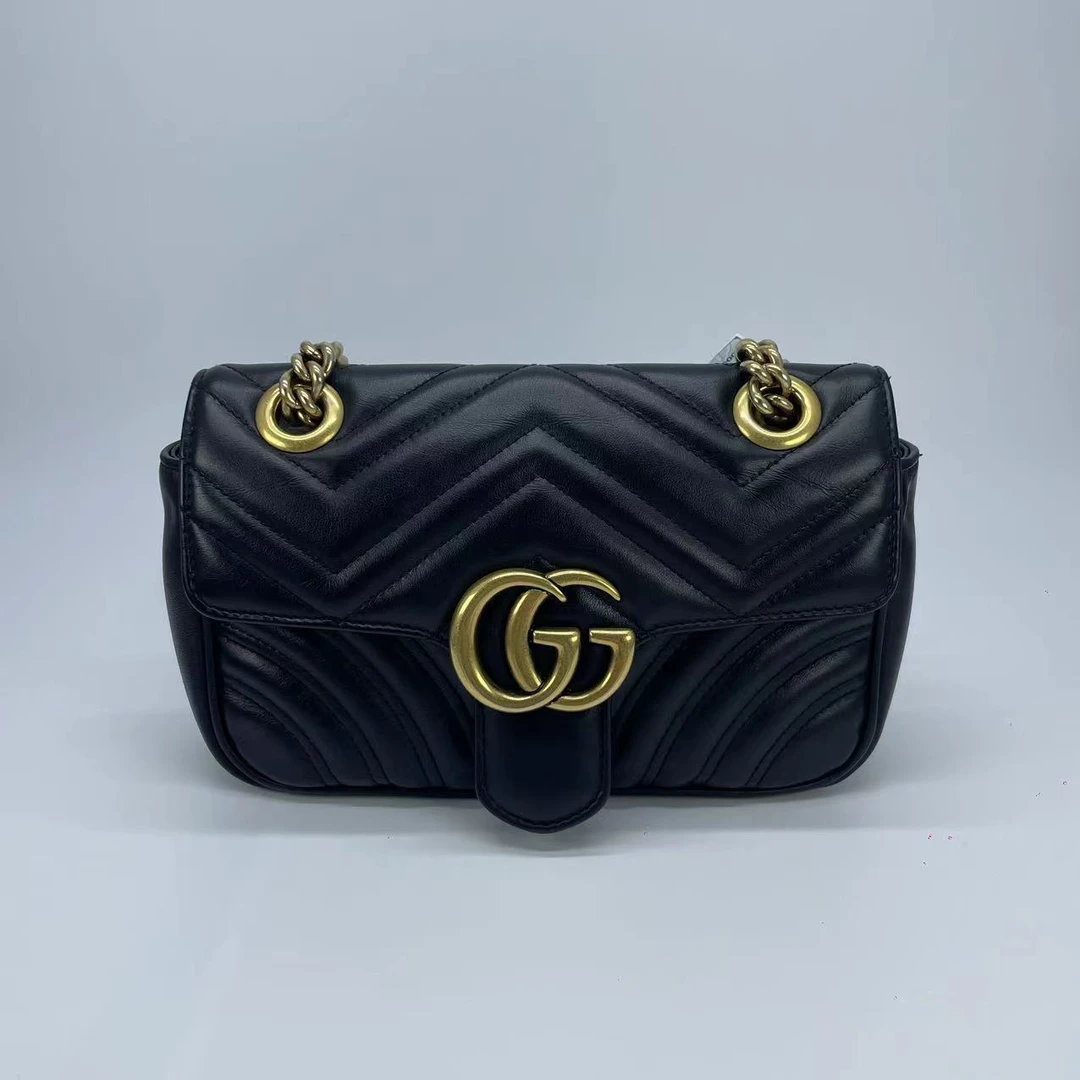 95新 GUCCI/古驰 马蒙 22黑金 小号 98新
