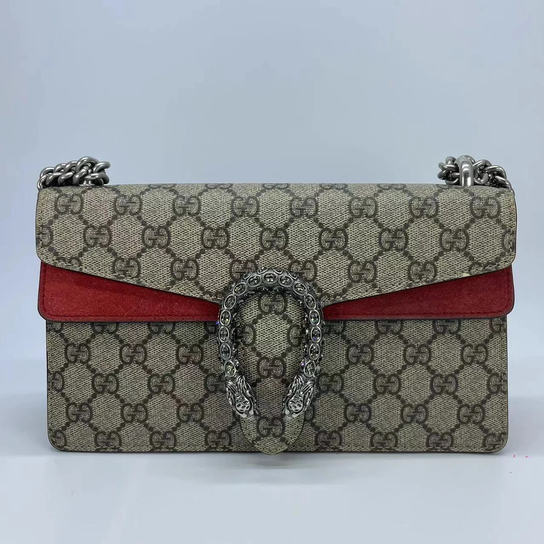 95新 GUCCI/古驰 中号红色钻扣酒神 女士