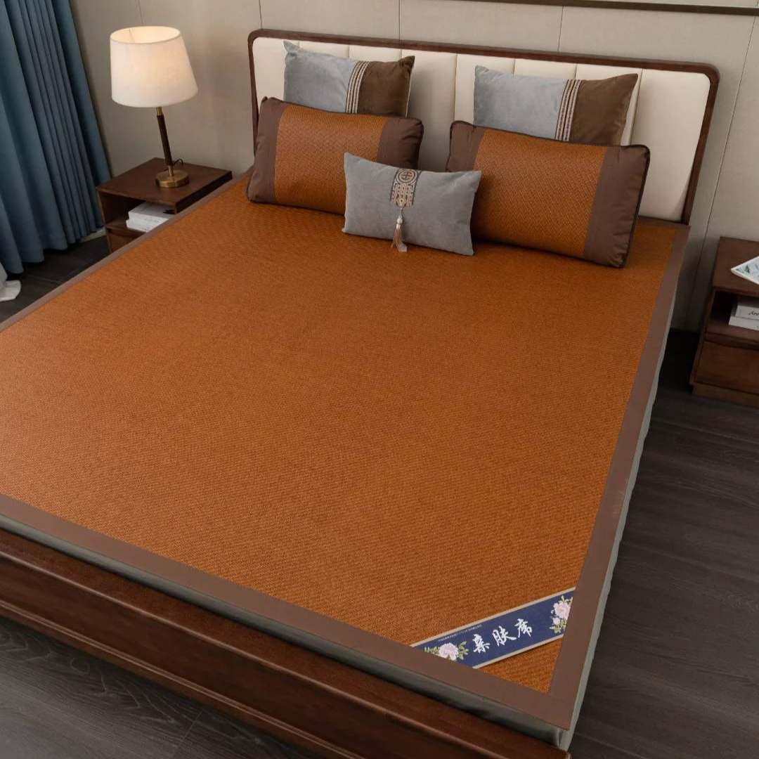 经典藤席凉席冰丝凉席夏季家用藤席透气两用可折叠双面席防滑新款