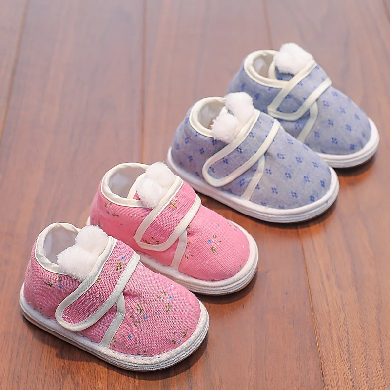 儿童二棉鞋手工婴儿千层底布鞋棉花男女宝宝1-3岁2薄保暖秋冬E09