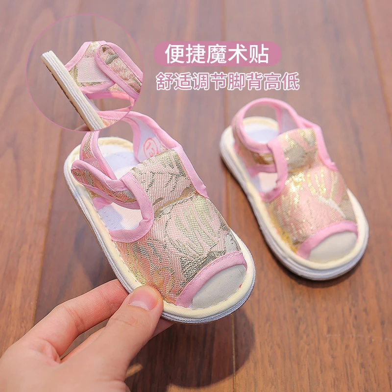 宝宝手工布凉鞋男女童1-3岁婴儿软底儿童布鞋千层底小童学步夏281
