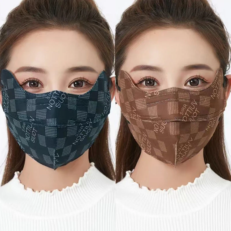 骑行3d立体冬季保暖女挡风棉布口罩可水洗透气加大加厚时尚护眼角