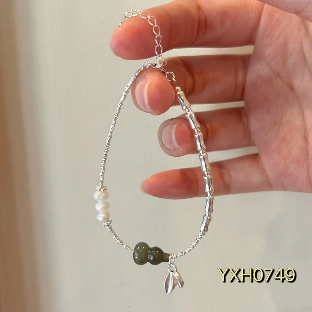 925银银制品 s925葫芦手链纯银轻奢精致碎银手链小众设计高级感