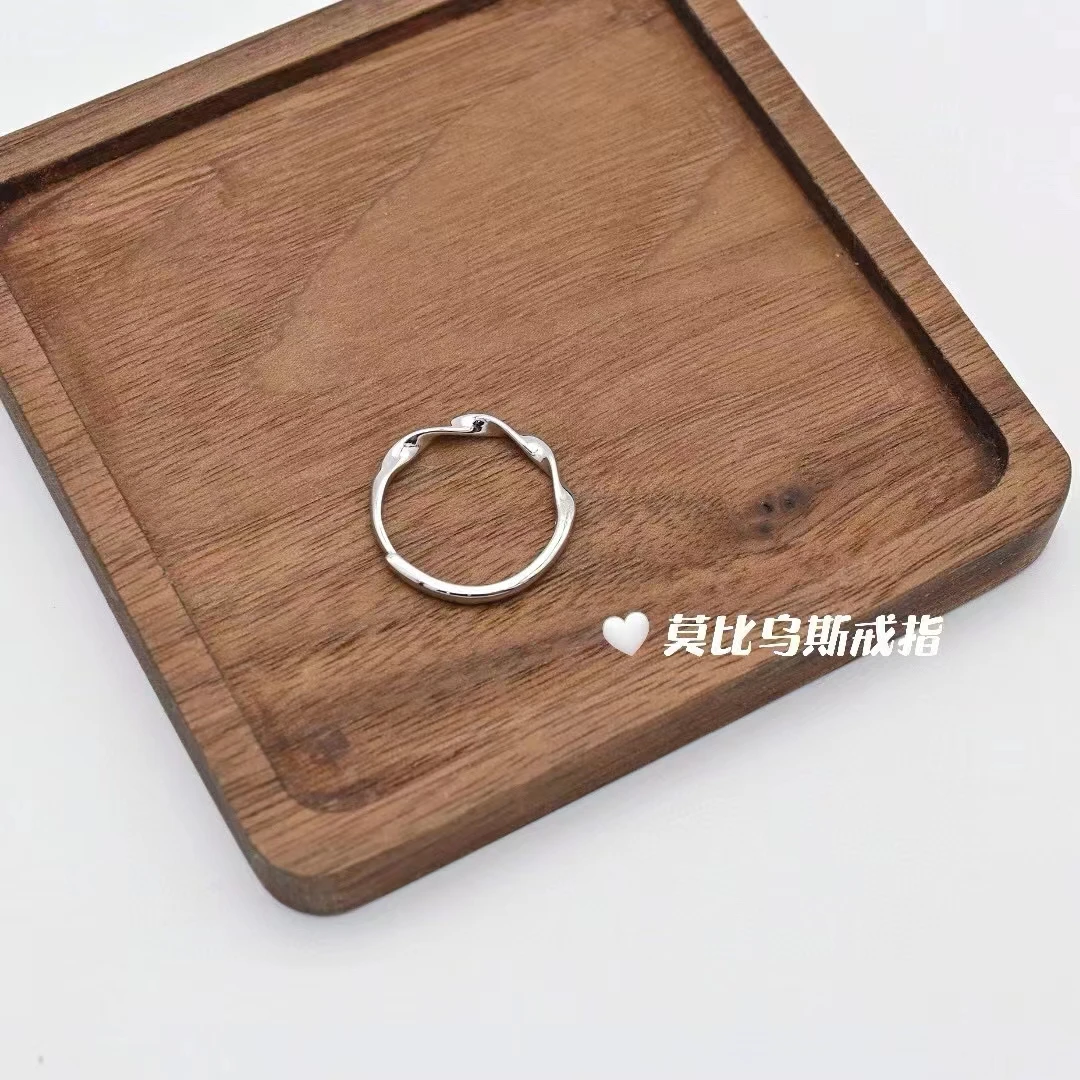 925银戒指 S925纯银戒指女ins小众指莫比乌斯环女友尾戒