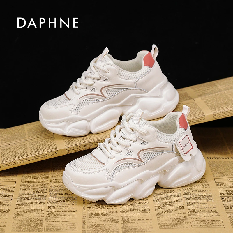 Daphne/达芙妮老爹鞋女2024夏季镂空透气冰凉百搭休闲运动鞋5721D