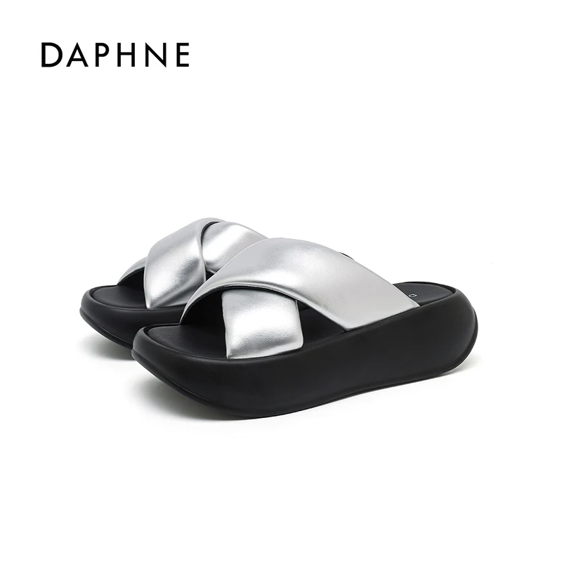 Daphne/达芙妮女鞋时尚拖鞋2024夏季新款网红百搭仙女风拖鞋防滑