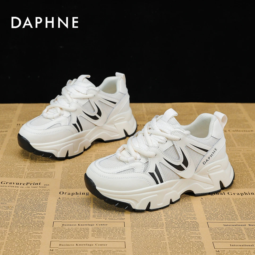 达芙妮老爹鞋女2024夏季新款厚底透气显高软底时尚防滑百搭女鞋