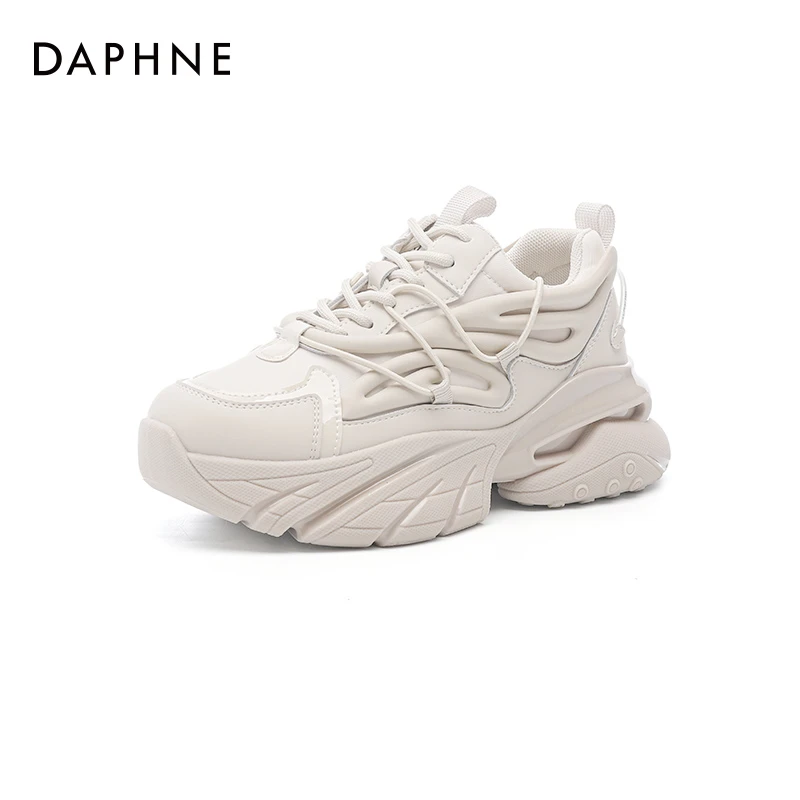 Daphne/达芙妮秋季百搭厚底老爹鞋女时尚系带休闲女运动鞋3932D
