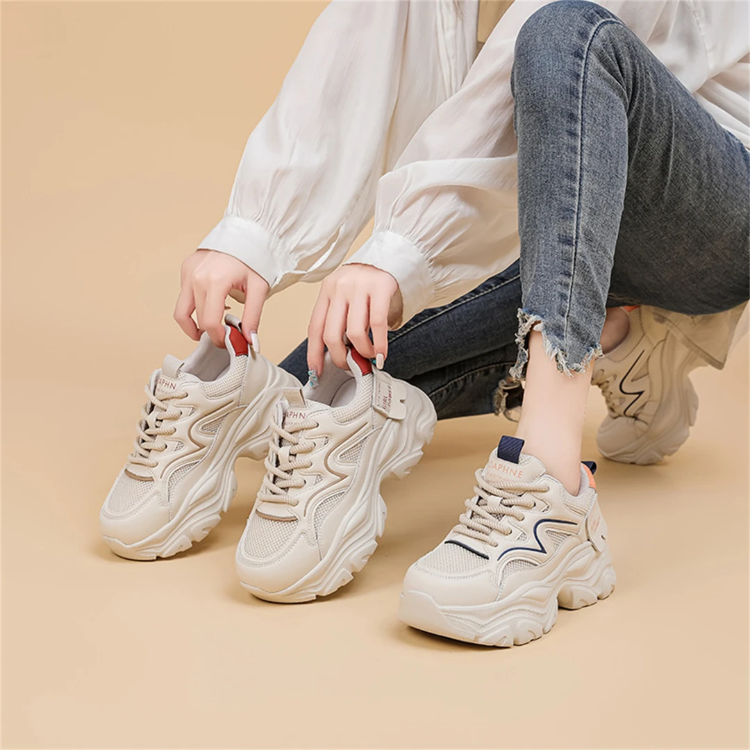 达芙妮老爹鞋女2024秋季新款网面增高百搭休闲鞋时尚女鞋5669DD