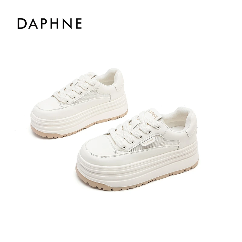 达芙妮小白鞋2024新款女鞋百搭潮流厚底鞋子轻便防滑运动休闲板鞋