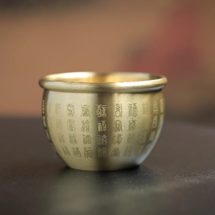 黄铜百福缸香炉   家用室内香盘香炉线香小号摆件HTp05001