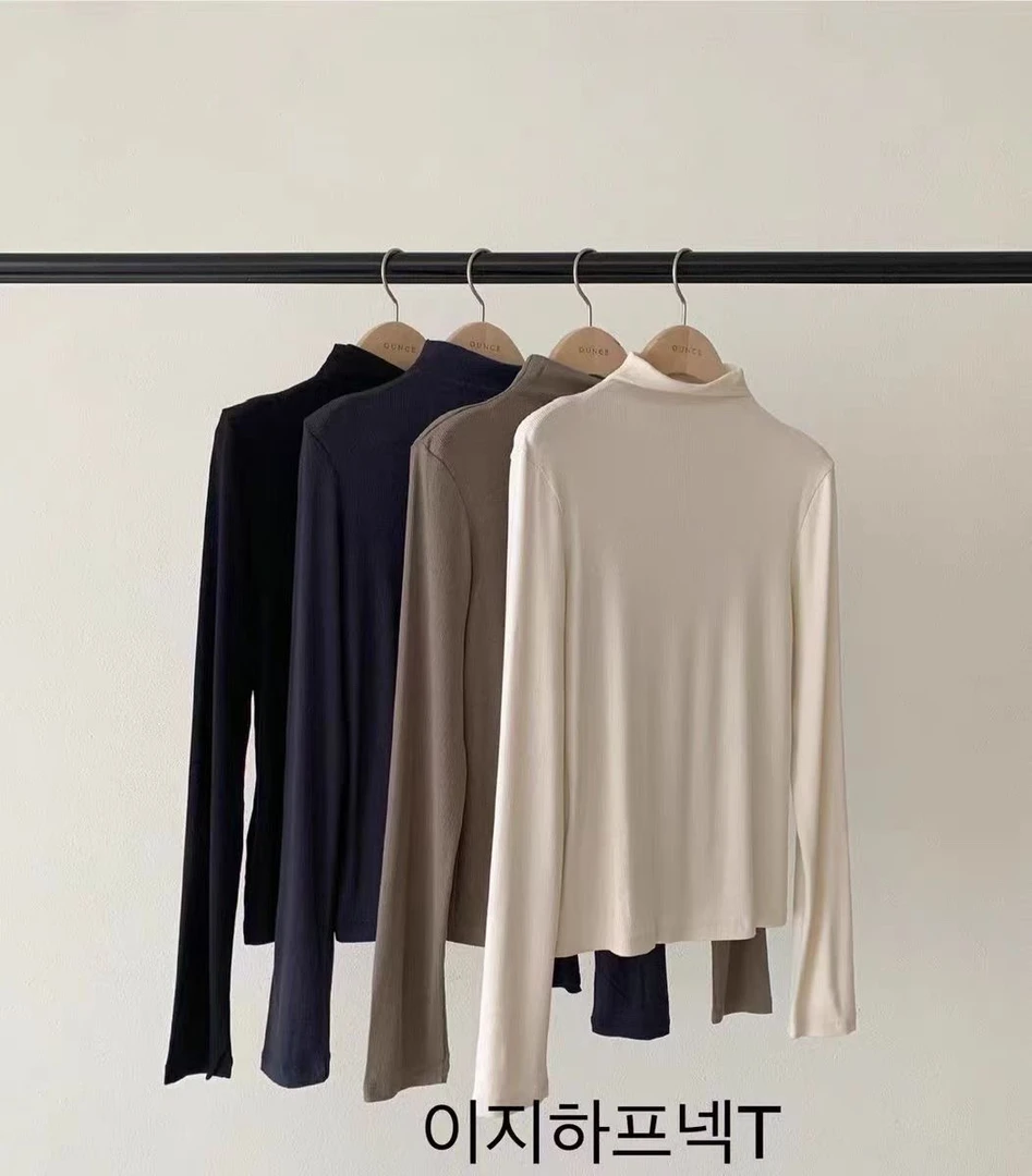 【粉风】韩国东大门 ounce半高领打底T恤