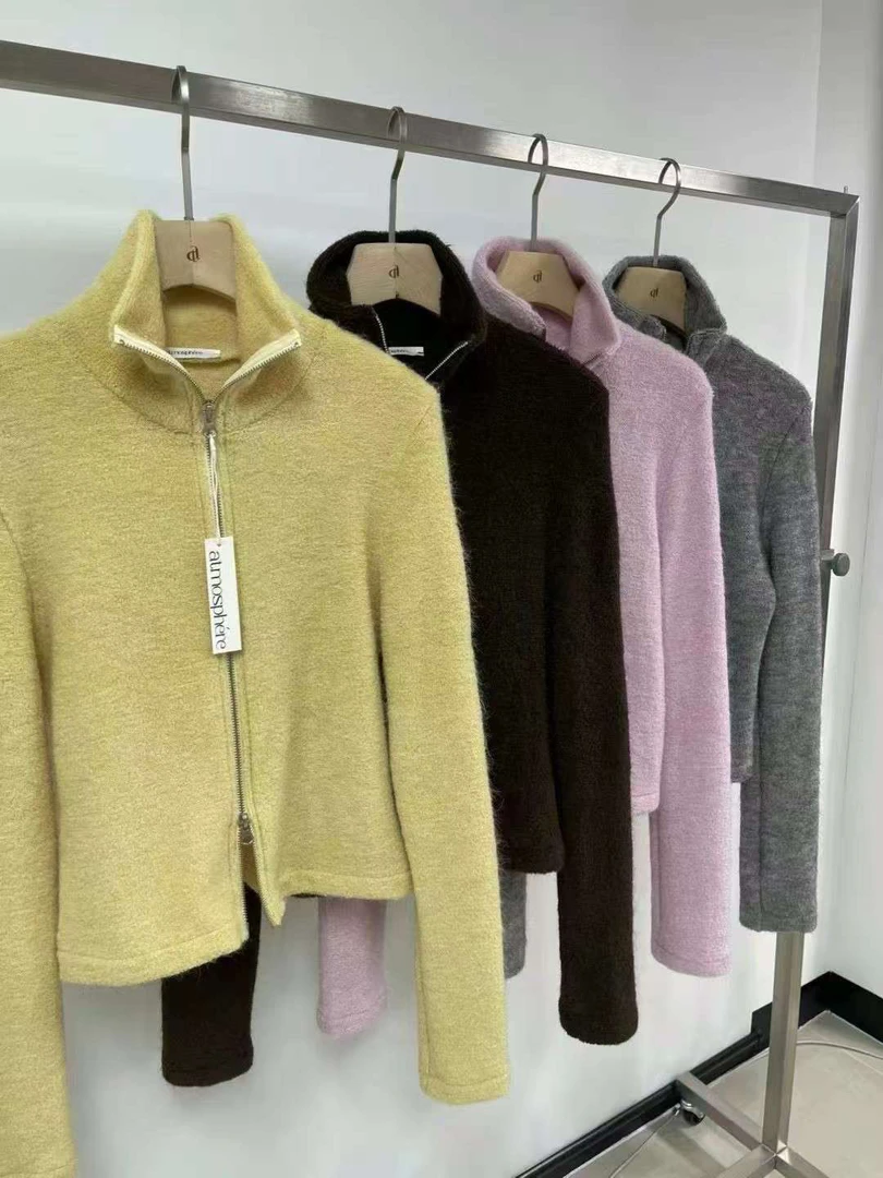 【粉风】东大门atmosphere拉链针织衫