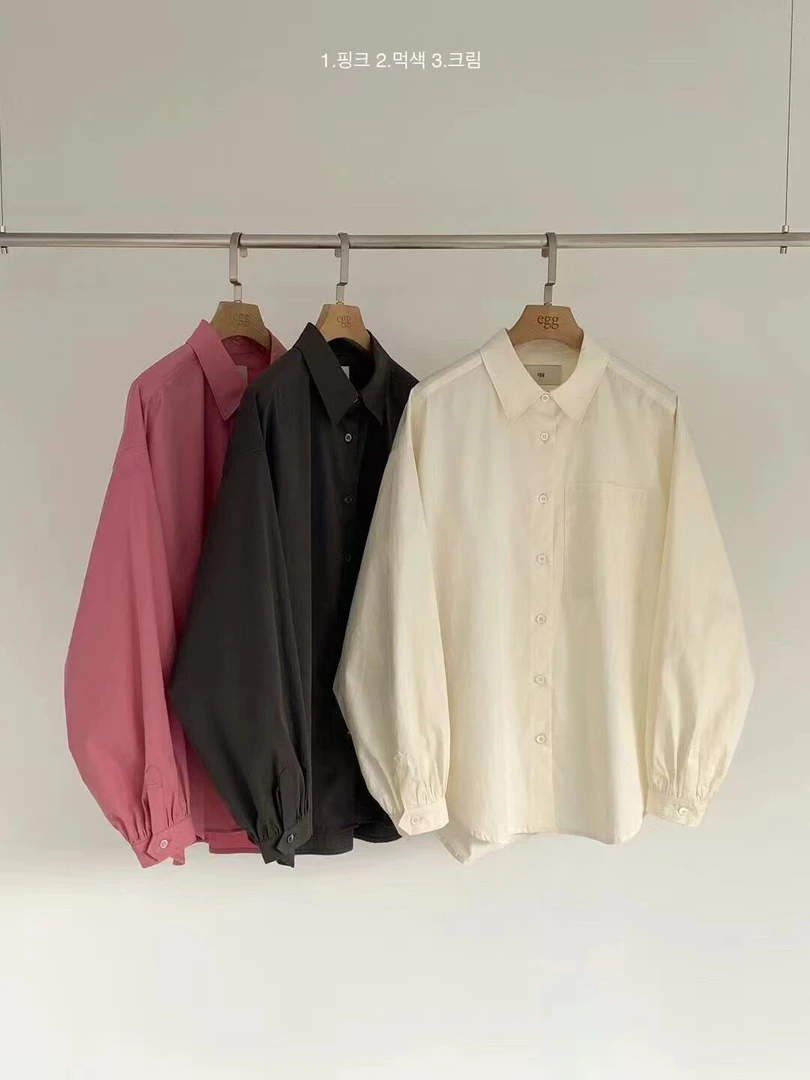 【粉风】东大门egg气质衬衫