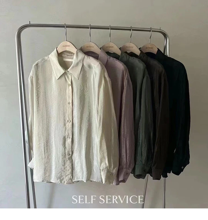 【粉风】东大门self珠光感衬衫