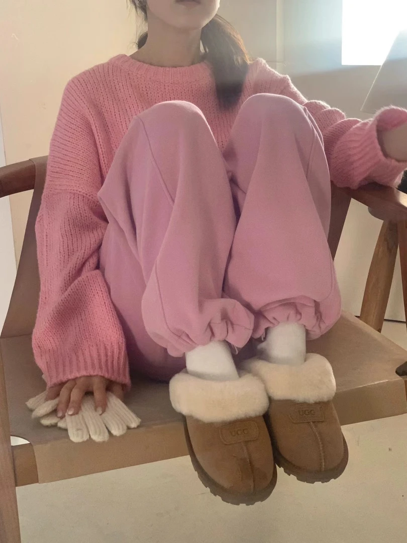 【粉风】东大门more more加绒卫裤