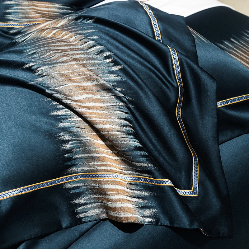 新款A版120支长绒棉B版100支全棉色织提花四件套