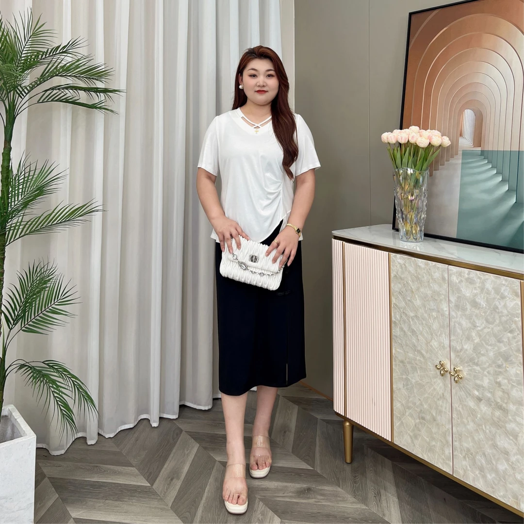 【现货仅裙子】PMM81024夏季新款显瘦新中式国风盘扣半裙