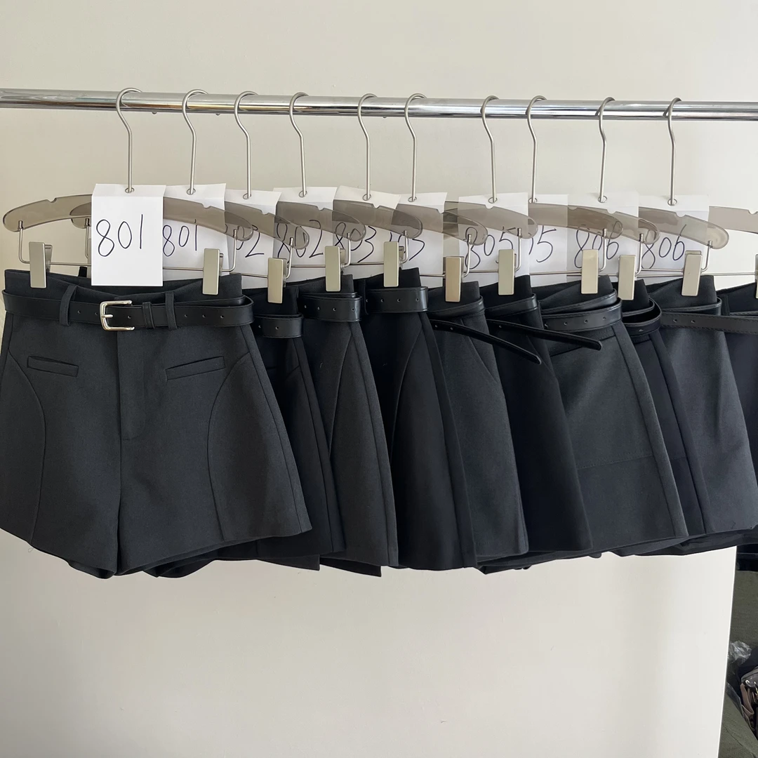 2024冬季新款毛呢高腰A字版型显高显瘦气质短裤短裙时尚休闲女士