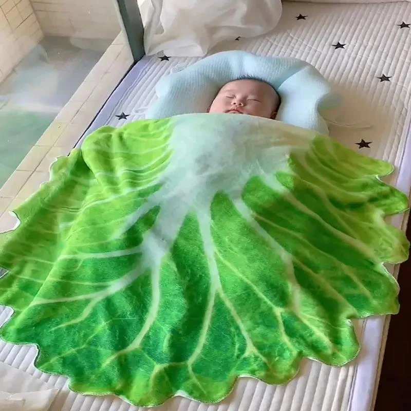 娃娃菜 小趴菜 白菜毯子大人婴儿仿真菜创意搞怪午休法兰绒毯子
