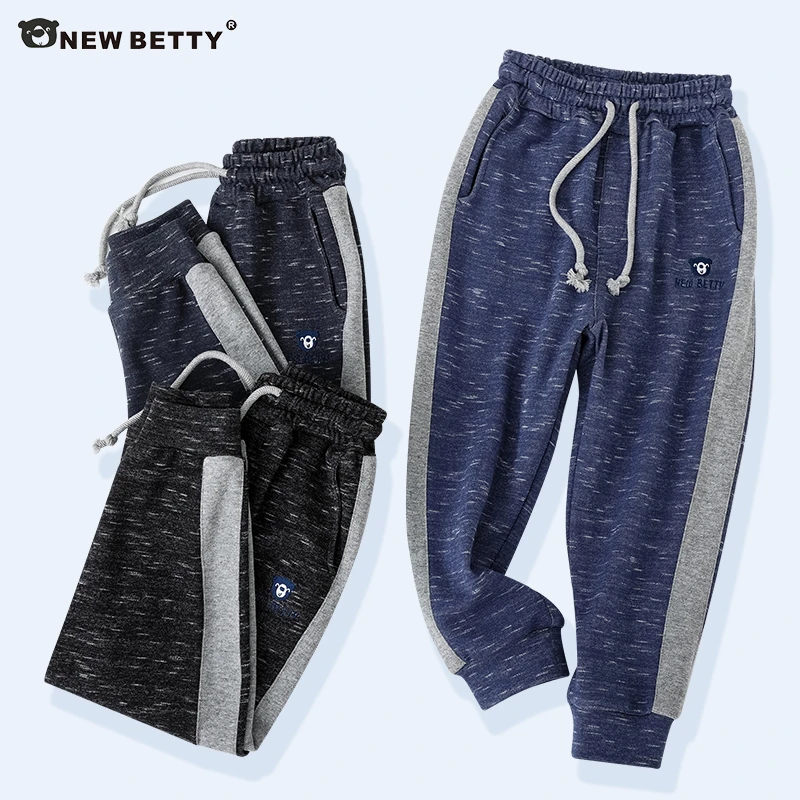 NEW BETTY儿童针织拼接运动卫裤春季宽松休闲裤男童秋季长裤816